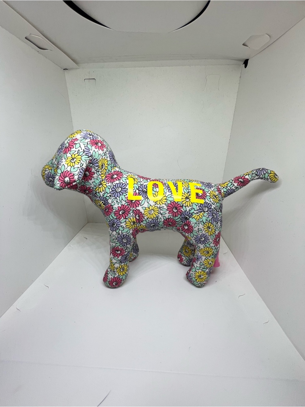 VS PINKFloral Fabric Dog Plush Trio (Peace, Love, Dream) - Vintage - Picture 2 of 4